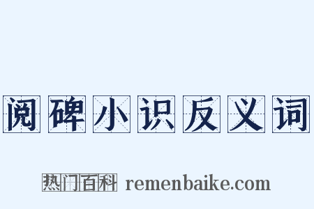 阅碑小识反义词是什么意思的图片